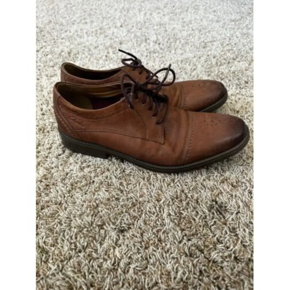 Clarks Mens Cushion Ortholite Oxford Dress‎ Shoes Size 10